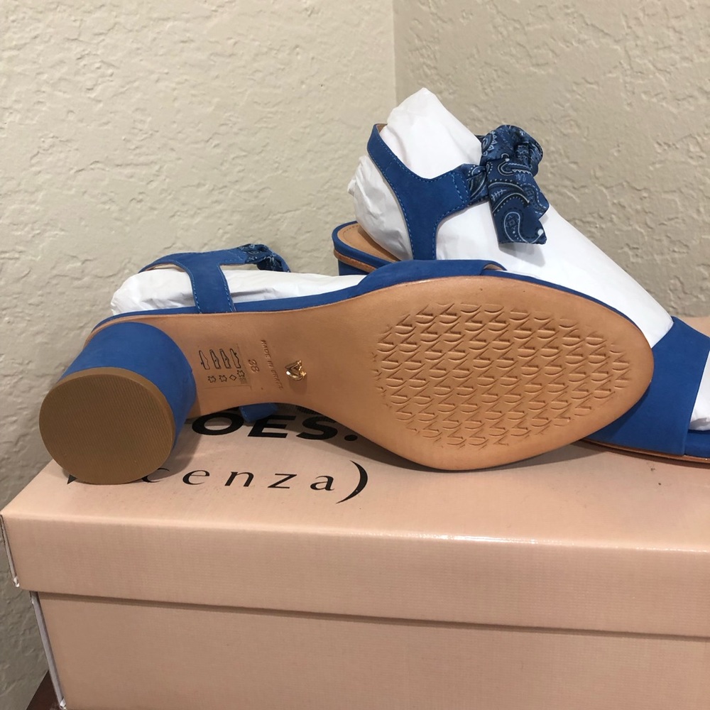 Anthropology Vicenza Bandana Bow Heel Blue sandals - Picture 3 of 10